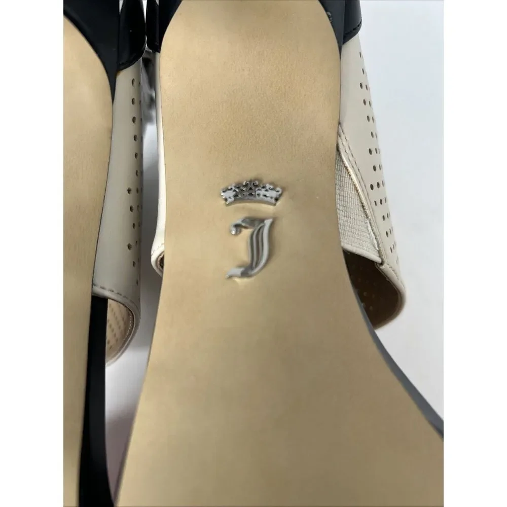 Juicy Couture Atarah Ice Perforated Strapped Stiletto Platform Pumps Sz 8.5M New - Picture 9 of 10